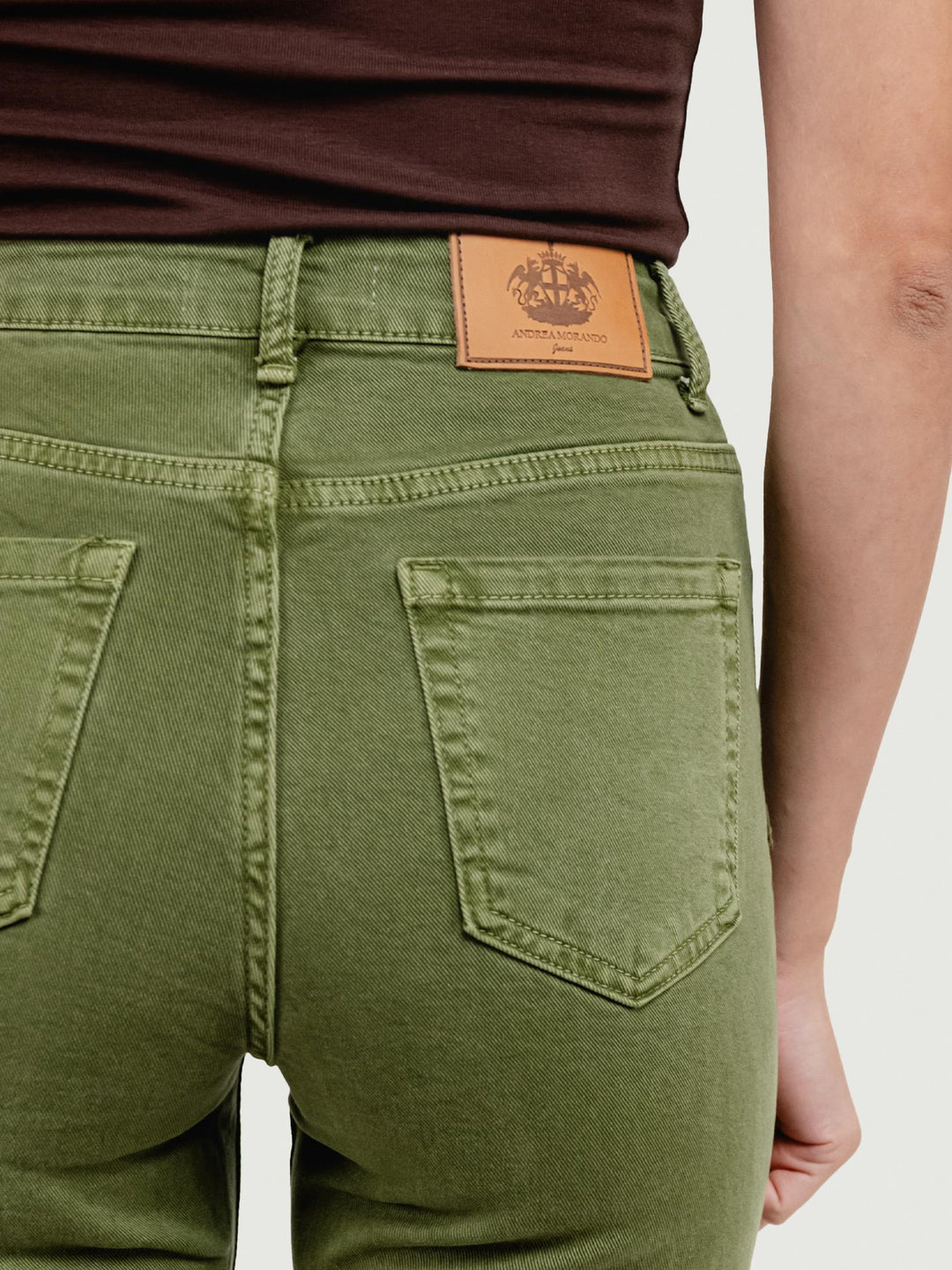 PANTALONE 5 TASCHE A PALAZZO VERDE SALVIA