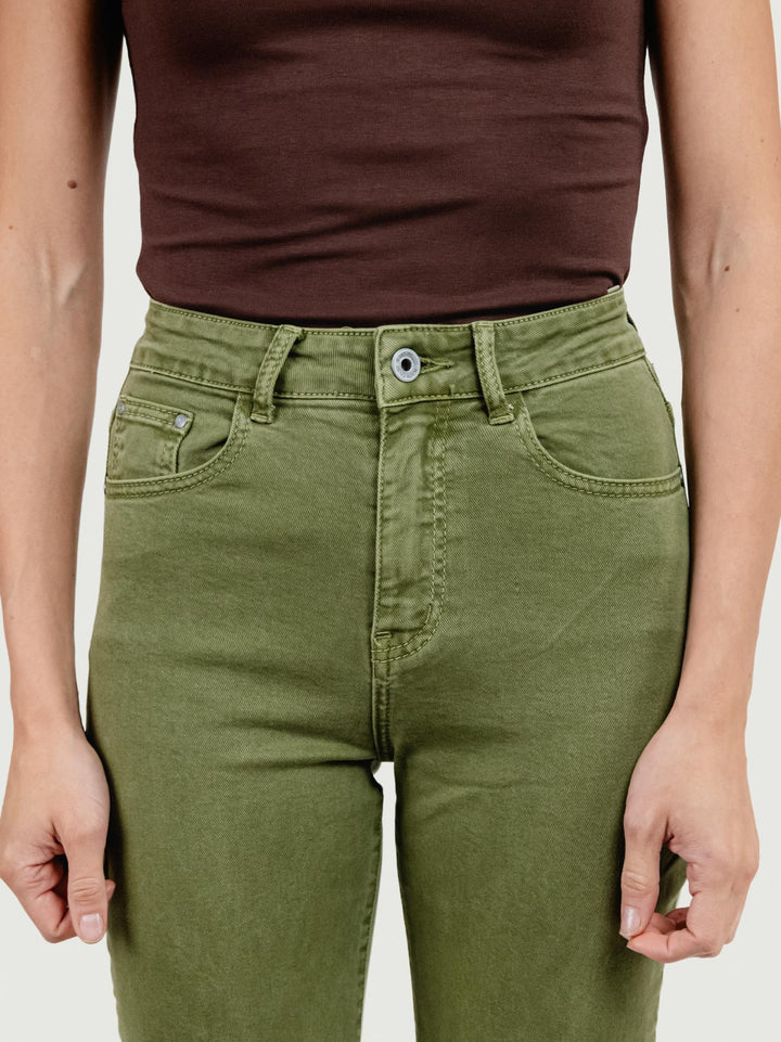 PANTALONE 5 TASCHE A PALAZZO VERDE SALVIA