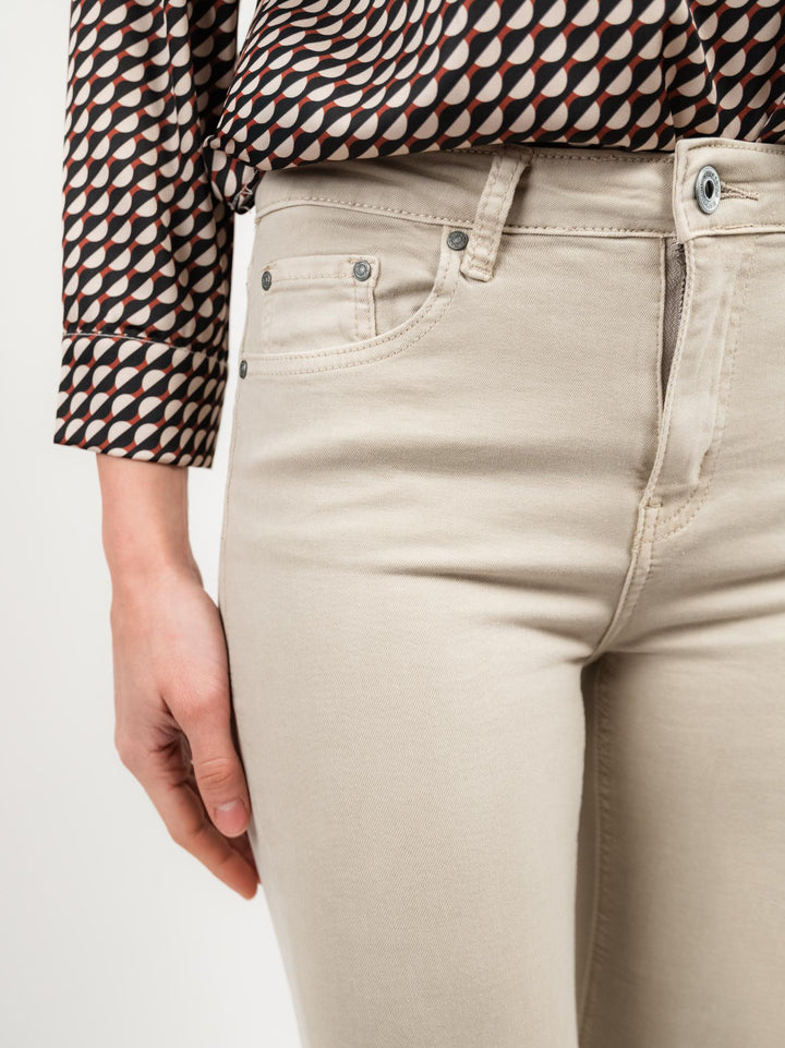 PANTALONE 5 TASCHE SFRANGIATO BEIGE