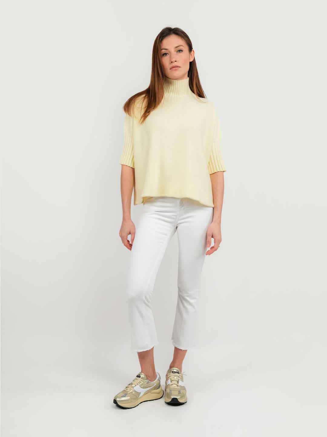 PANTALONE 5 TASCHE SFRANGIATO BIANCO