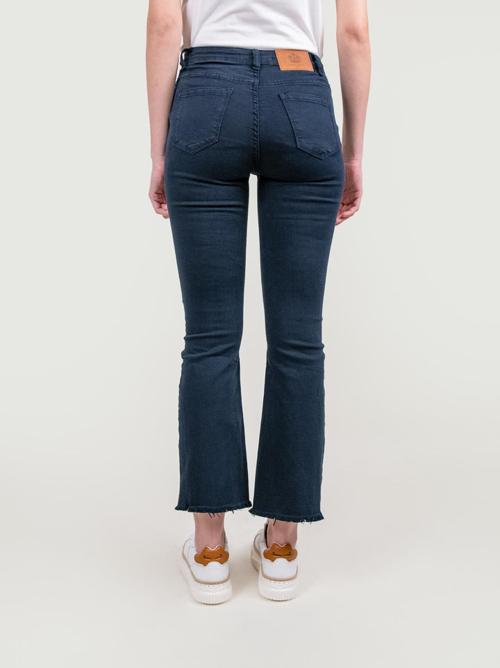 PANTALONE 5 TASCHE SFRANGIATO BLU