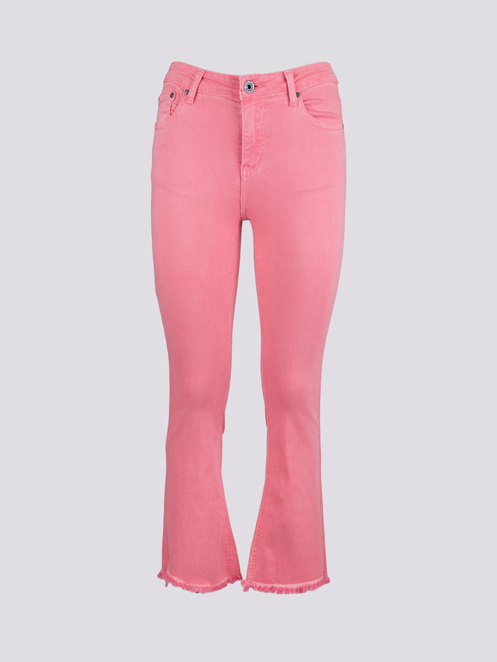 PANTALONE 5 TASCHE SFRANGIATO rosa