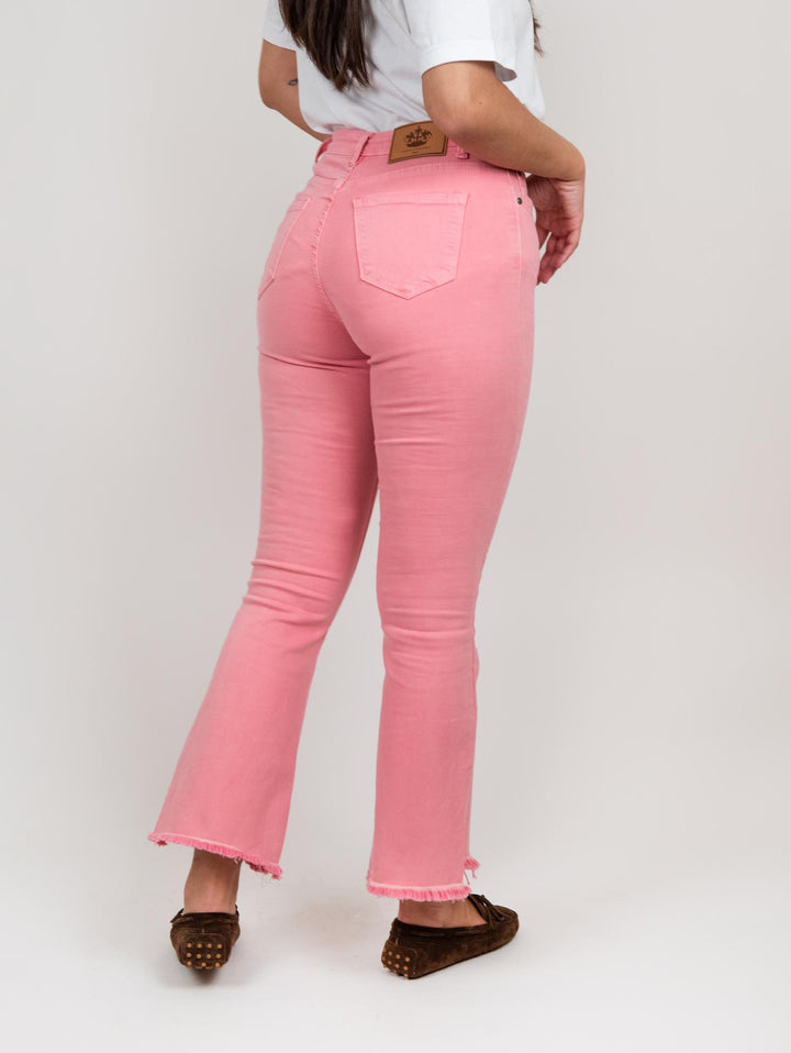 PANTALONE 5 TASCHE SFRANGIATO rosa