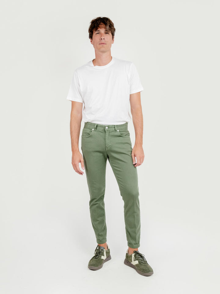 PANTALONE 5 TASCHE VERDE SALVIA