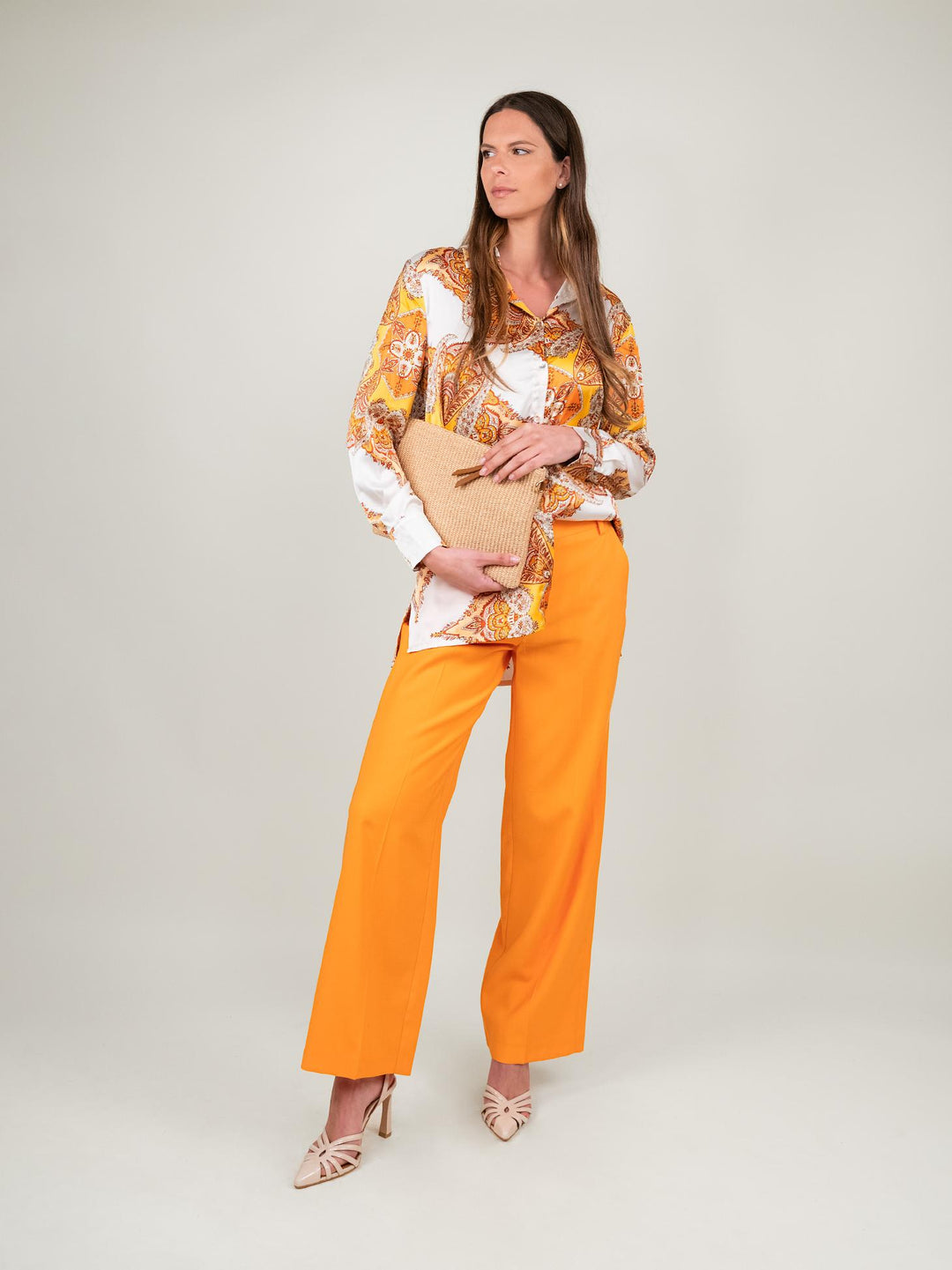 PANTALONE A PALAZZO ARANCIO