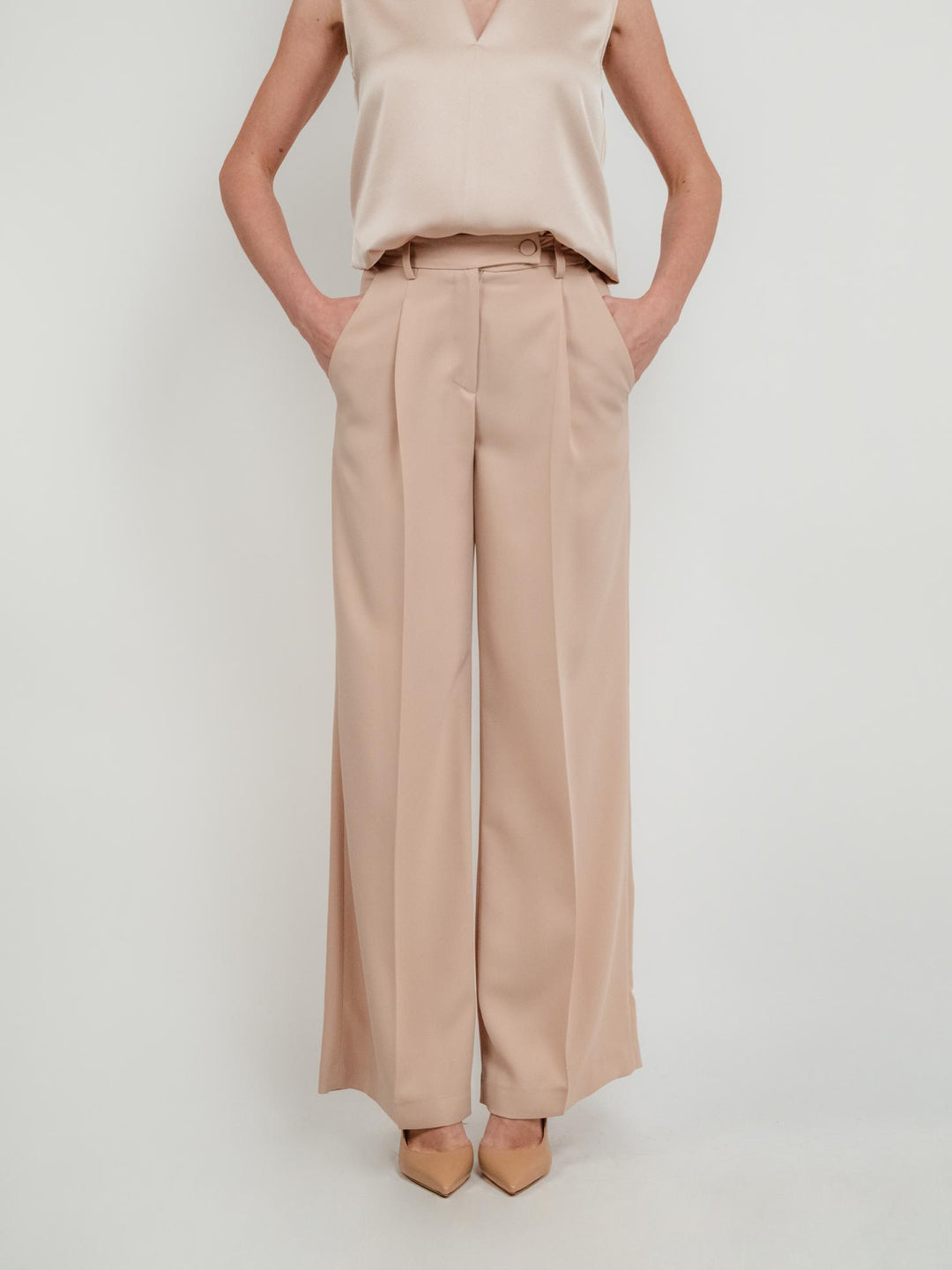 PANTALONE A PALAZZO BEIGE