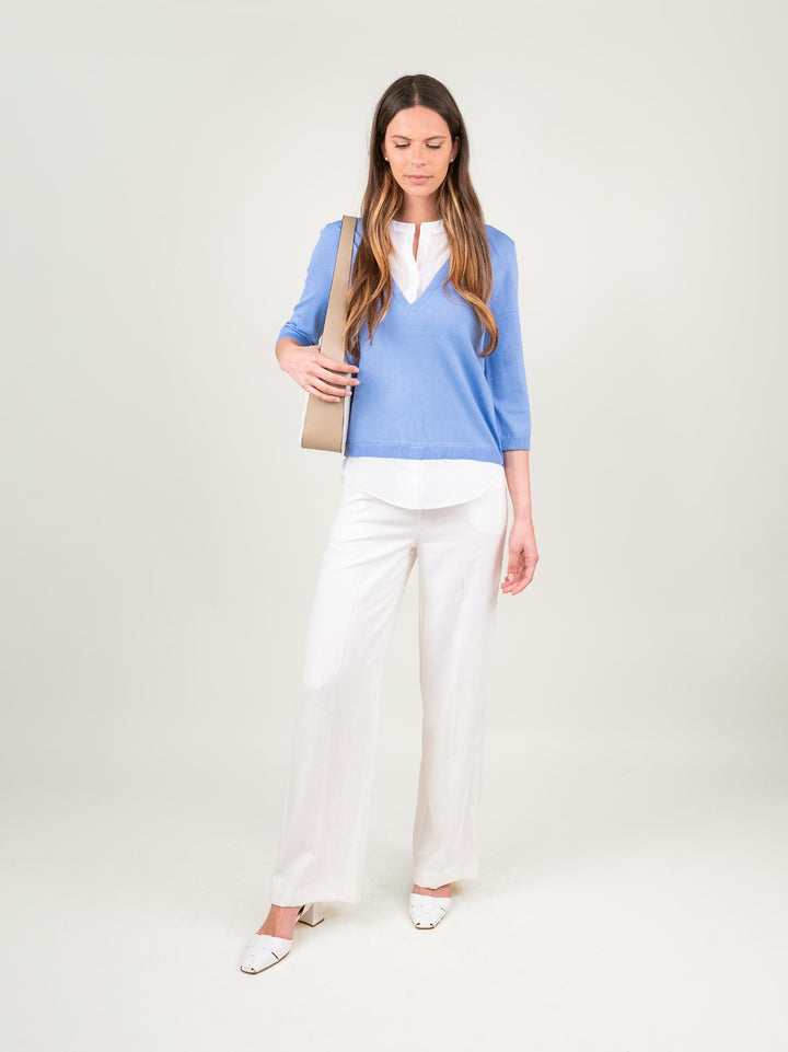 PANTALONE A PALAZZO BIANCO