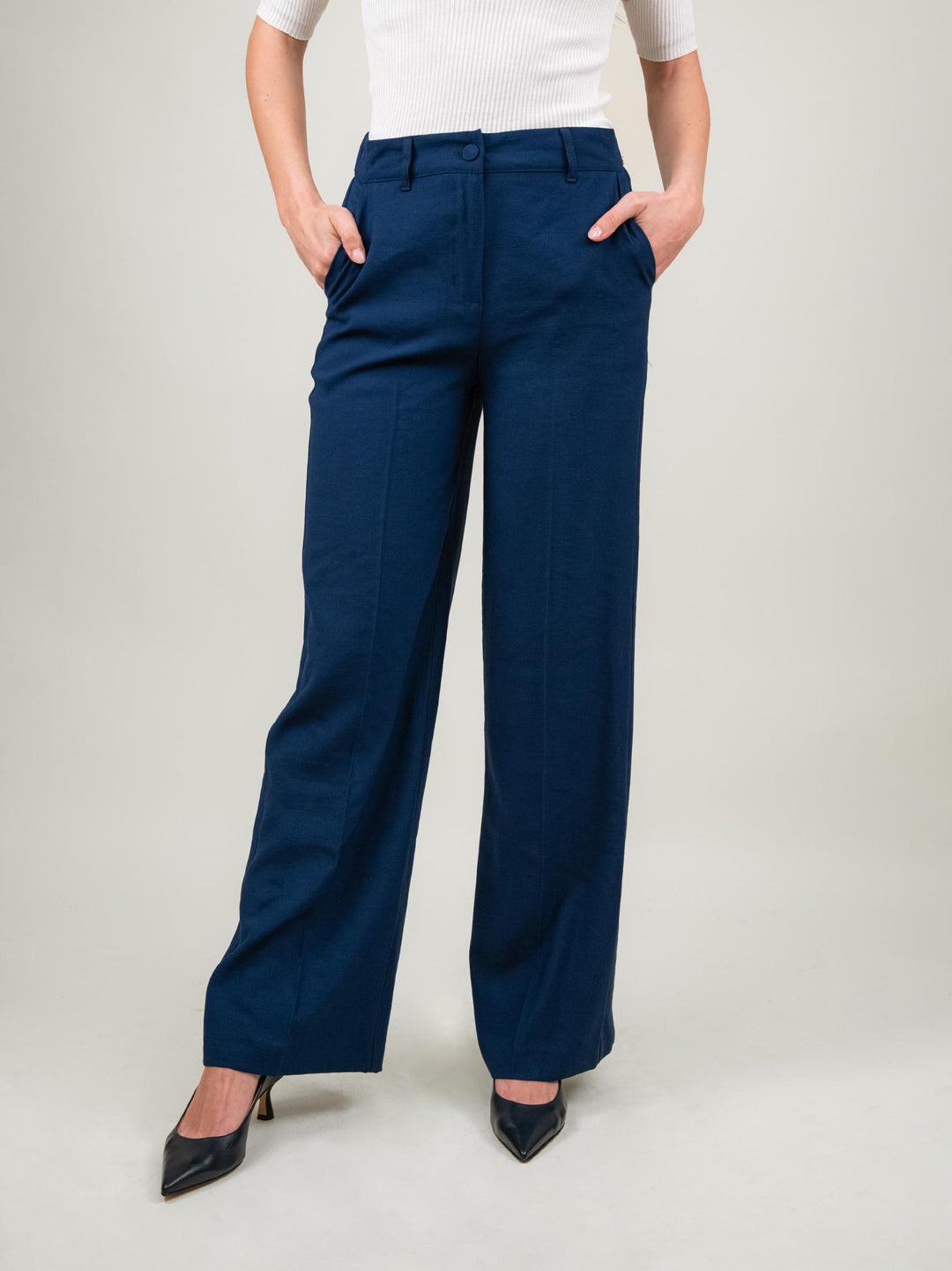 PANTALONE A PALAZZO COLOR BLU