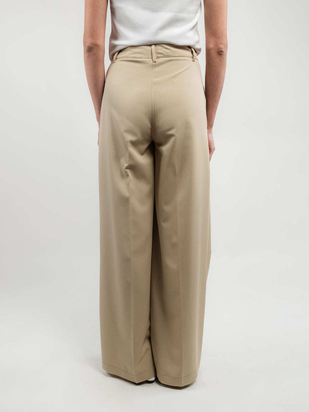 PANTALONE A PALAZZO CON COULISSE BEIGE