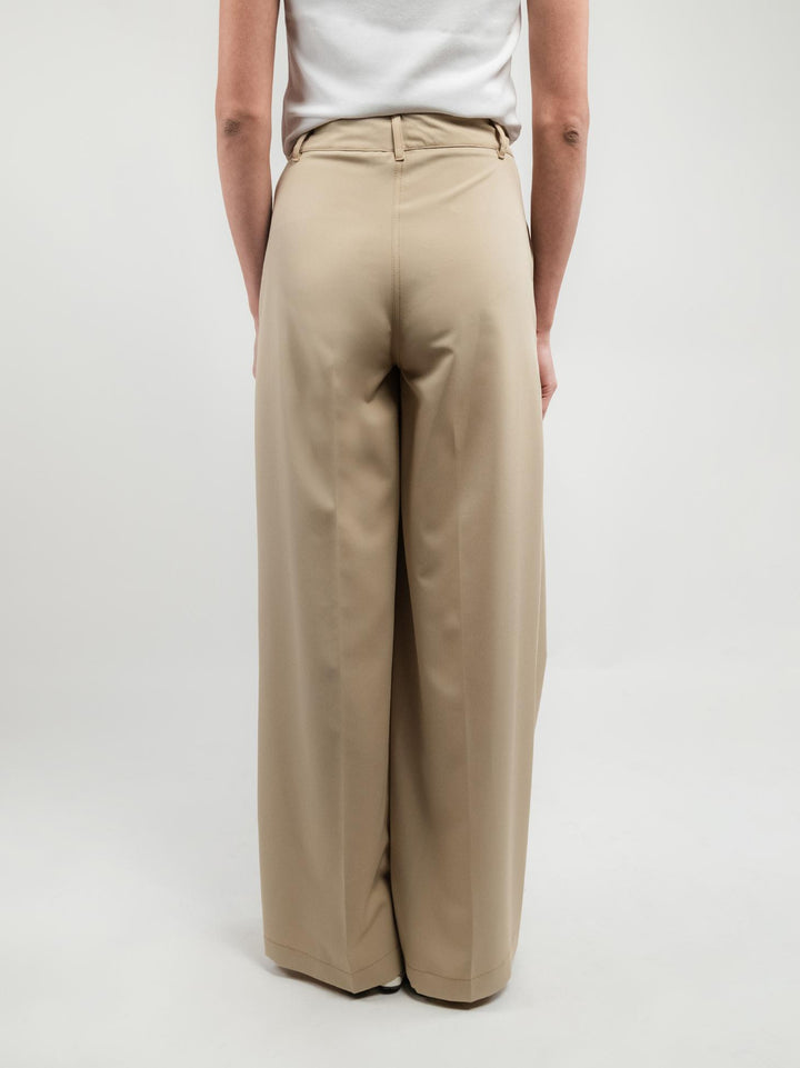 PANTALONE A PALAZZO CON COULISSE BEIGE