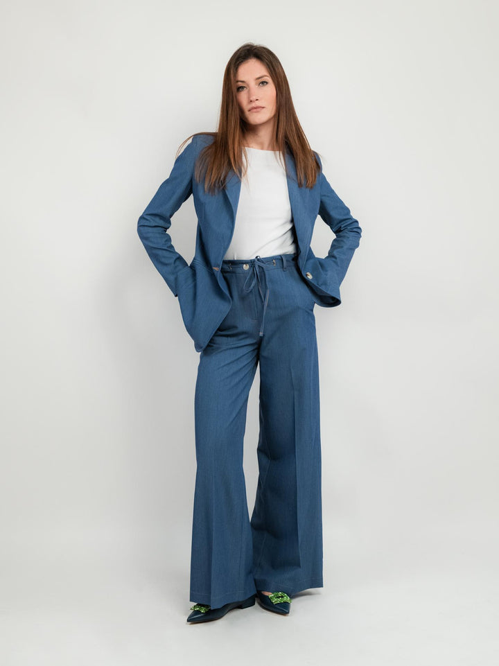 PANTALONE A PALAZZO CON COULISSE POLVERE