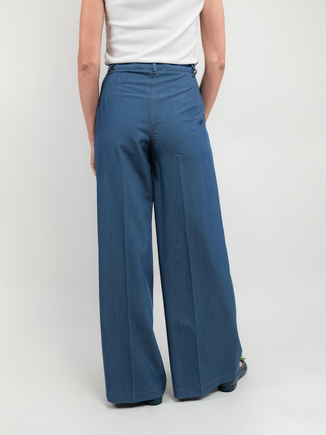 PANTALONE A PALAZZO CON COULISSE POLVERE