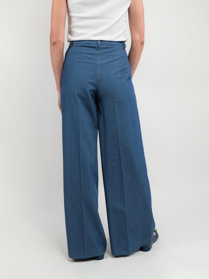 PANTALONE A PALAZZO CON COULISSE POLVERE