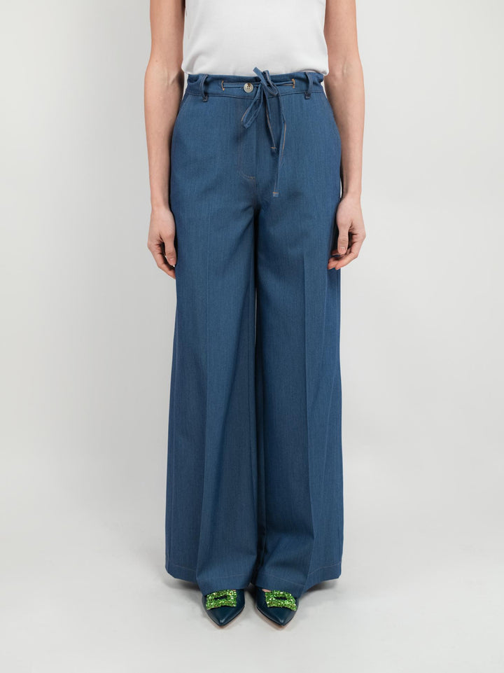 PANTALONE A PALAZZO CON COULISSE POLVERE