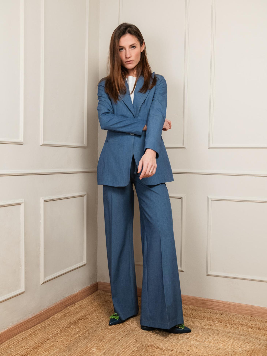 PANTALONE A PALAZZO CON COULISSE POLVERE