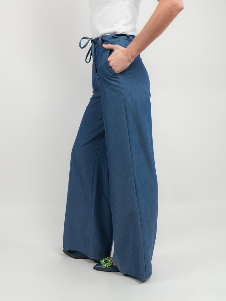 PANTALONE A PALAZZO CON COULISSE POLVERE