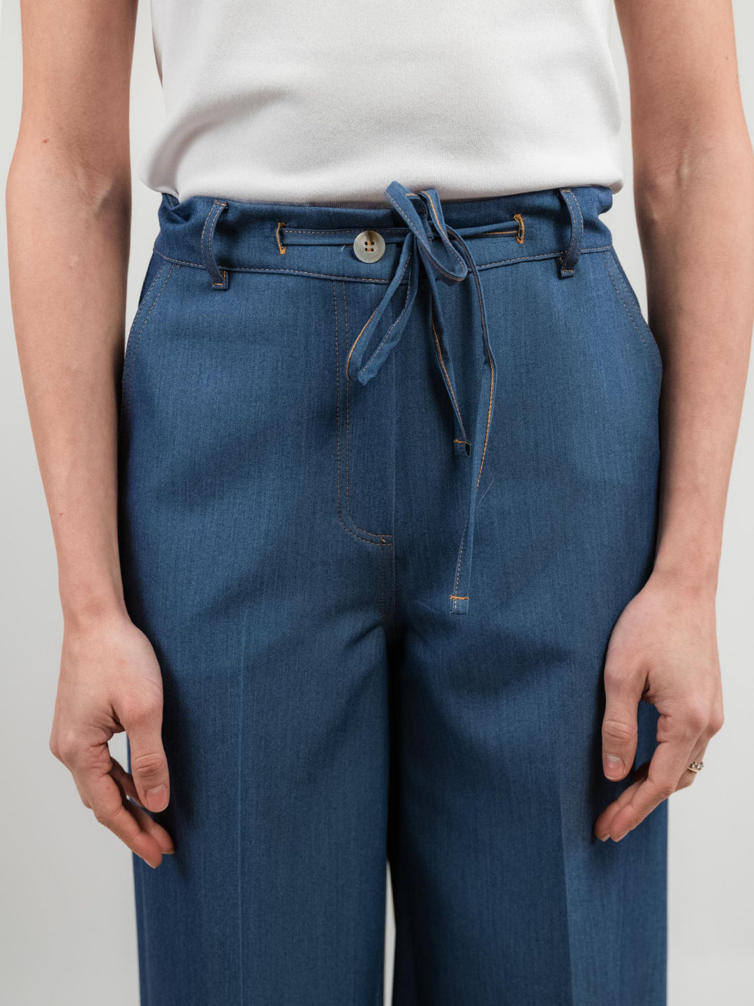 PANTALONE A PALAZZO CON COULISSE POLVERE