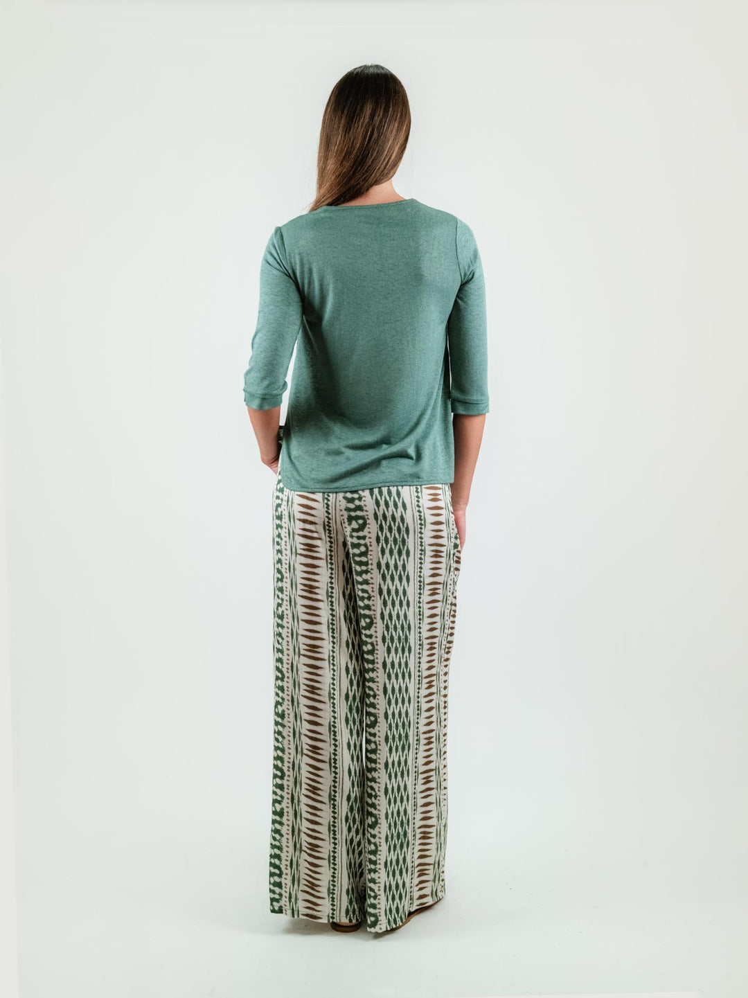 PANTALONE A PALAZZO CON FANTASIA MULTICOLOR