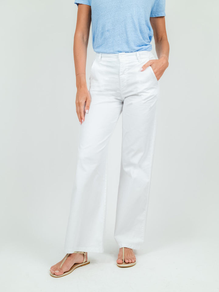 PANTALONE A PALAZZO IN COTONE BIANCO