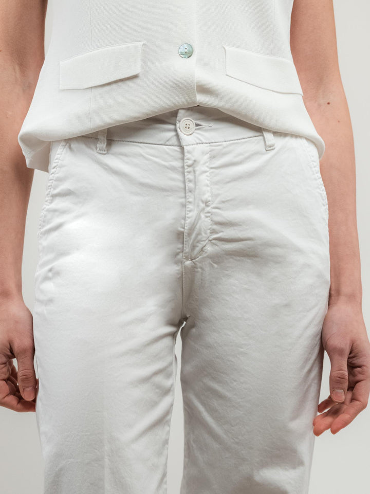 PANTALONE A PALAZZO IN COTONE BIANCO
