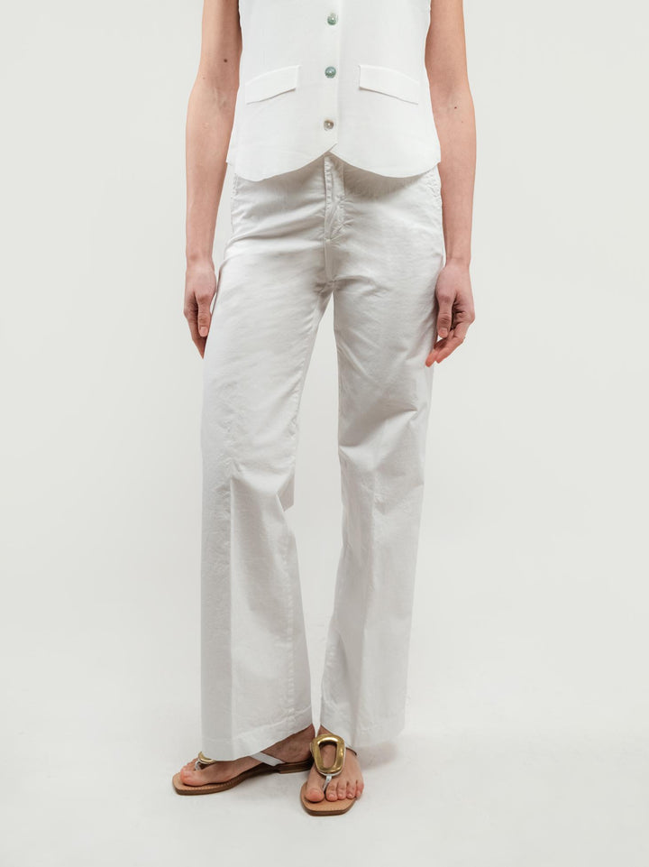 PANTALONE A PALAZZO IN COTONE BIANCO