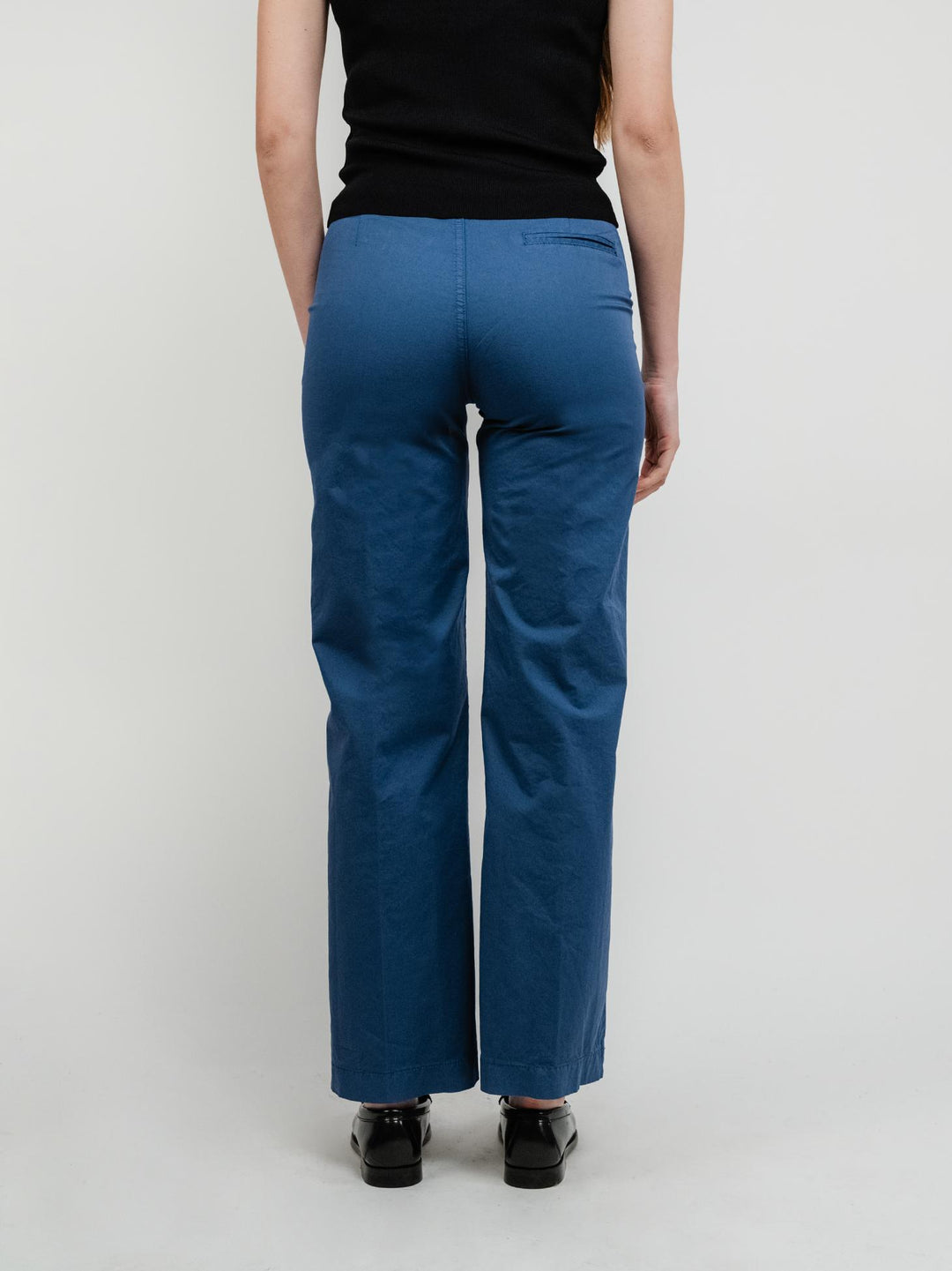 PANTALONE A PALAZZO IN COTONE BLU