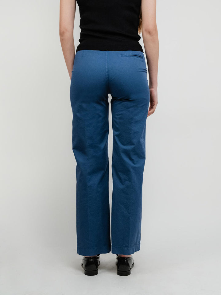 PANTALONE A PALAZZO IN COTONE BLU