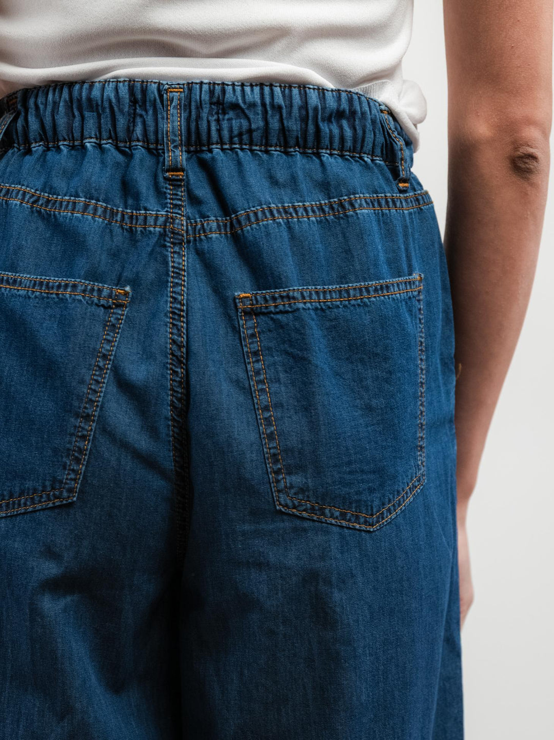 PANTALONE A PALAZZO IN COTONE DENIM