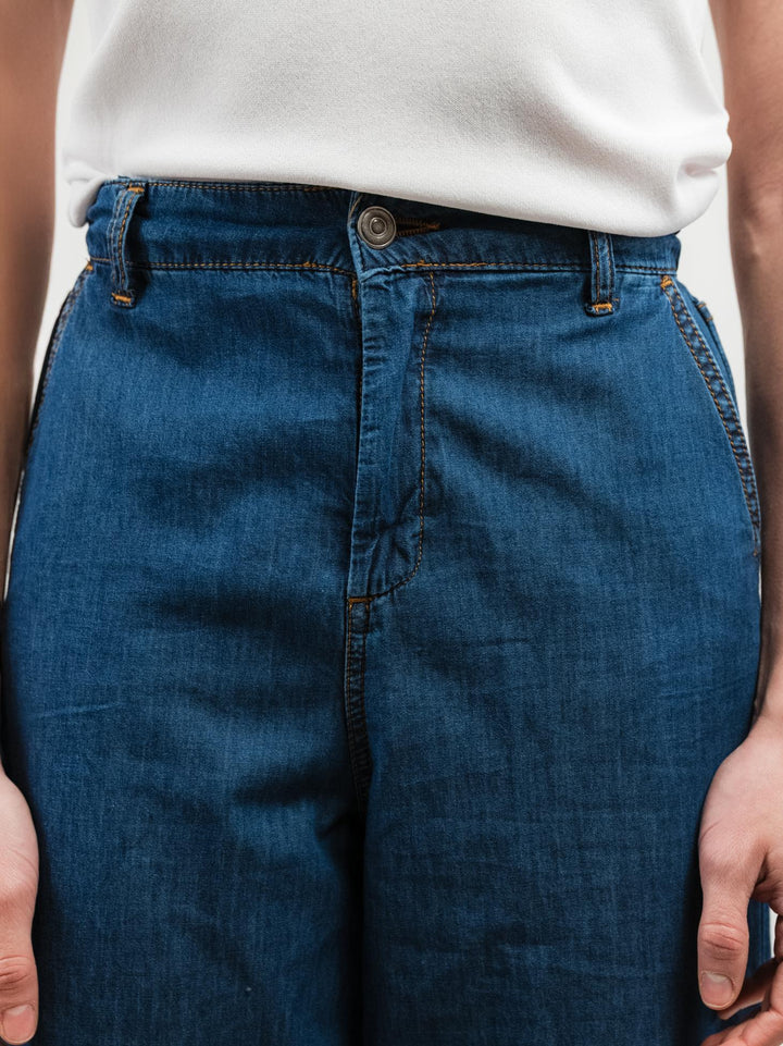 PANTALONE A PALAZZO IN COTONE DENIM