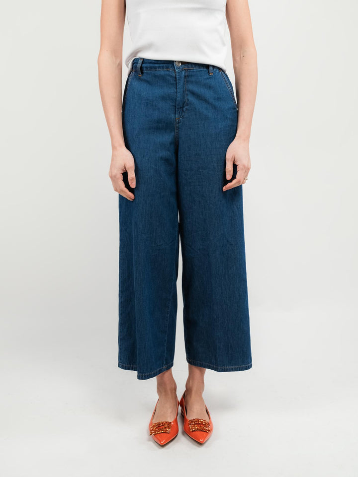 PANTALONE A PALAZZO IN COTONE DENIM