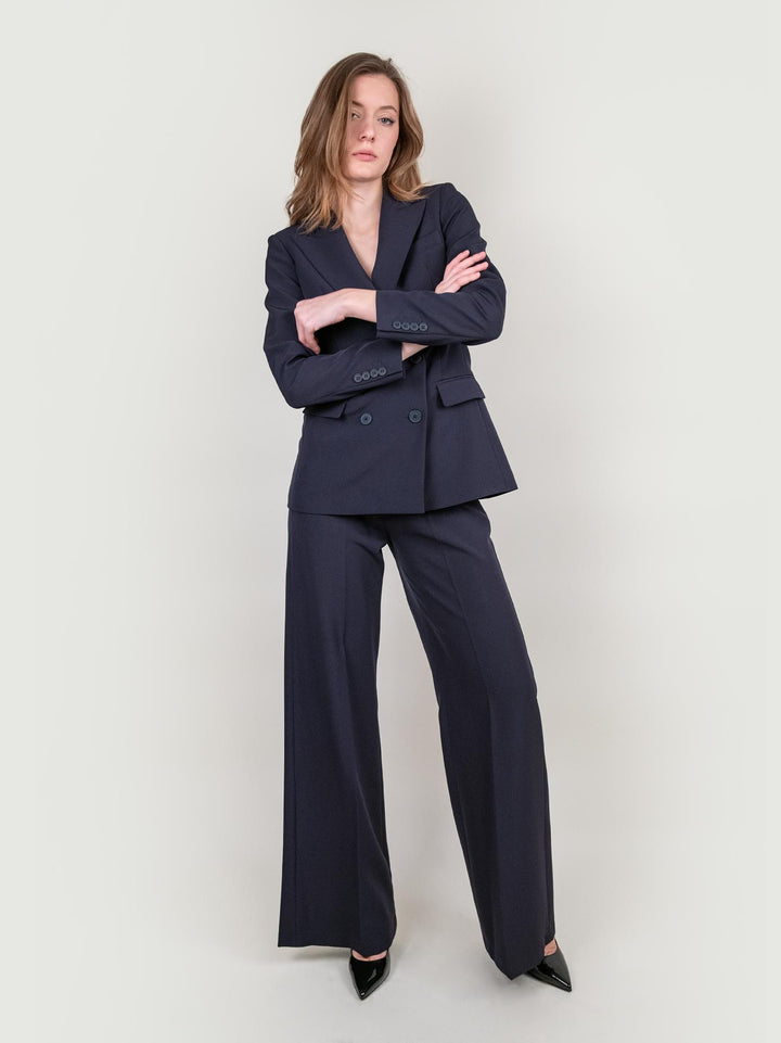 PANTALONE A PALAZZO IN TESSUTO BLU