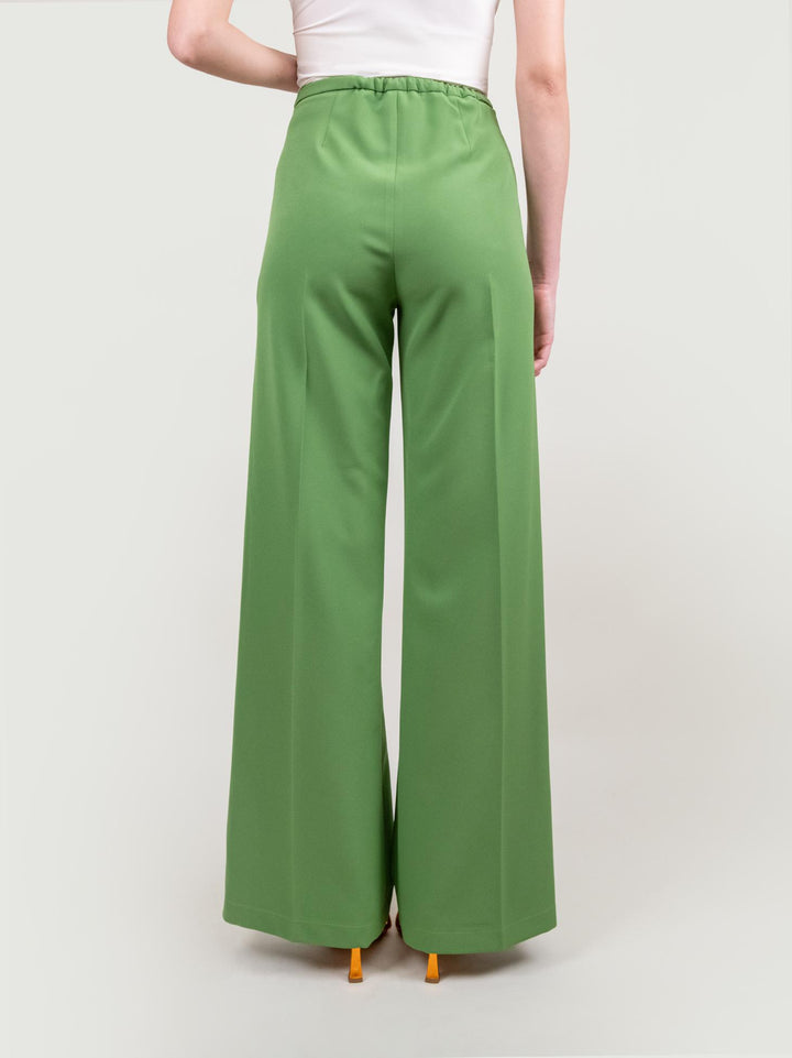 PANTALONE A PALAZZO IN TESSUTO VERDE