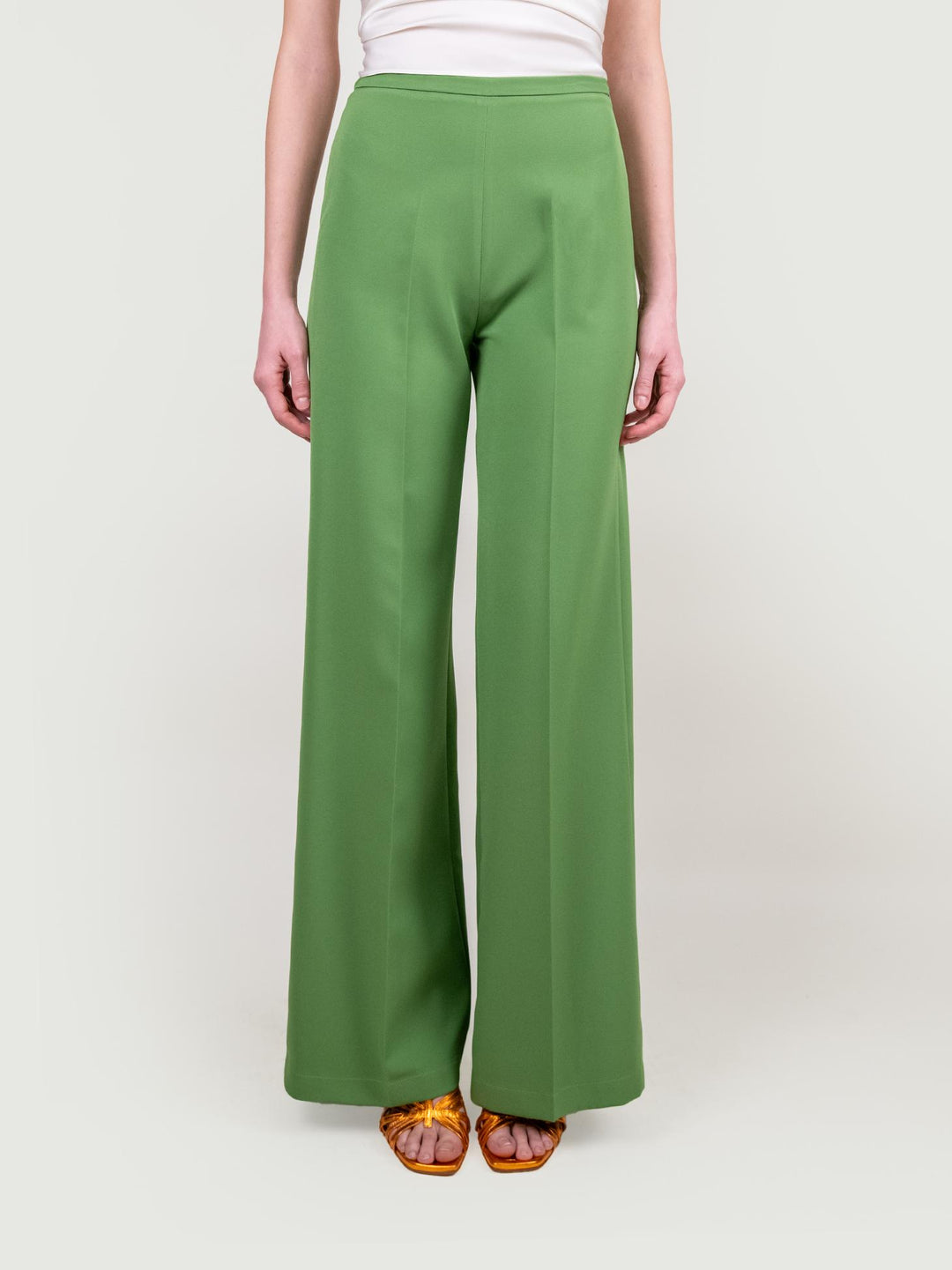 PANTALONE A PALAZZO IN TESSUTO VERDE
