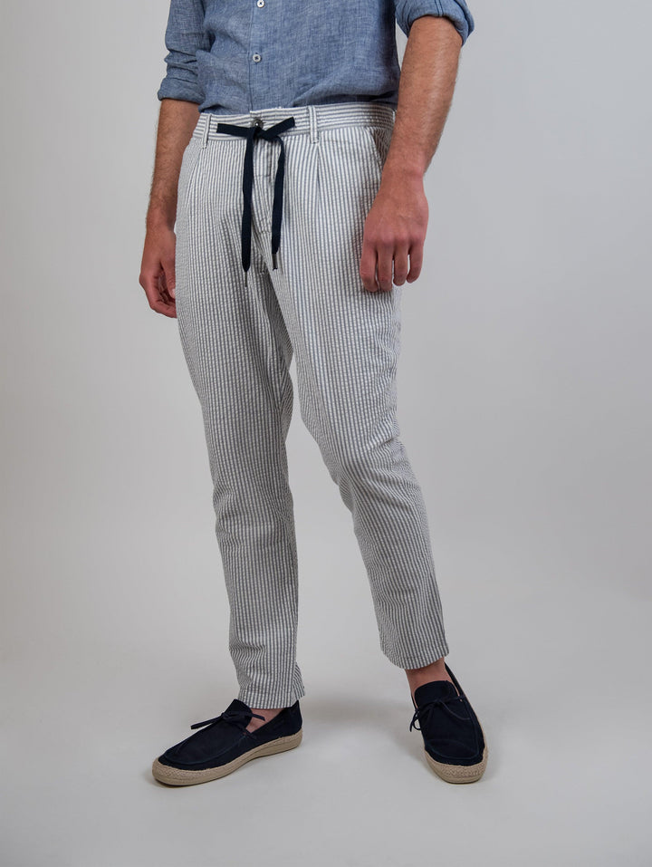 PANTALONE A RIGHE IN  COTONE CON COULISSE