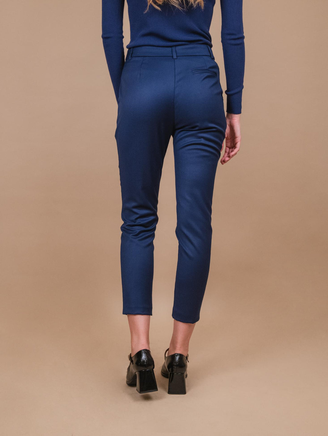 PANTALONE A SIGARETTA IN TESSUTO BLU