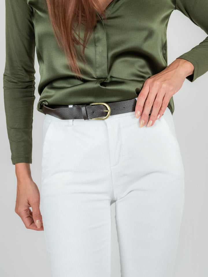 PANTALONE A TROMBETTA BIANCO IN VELLUTO