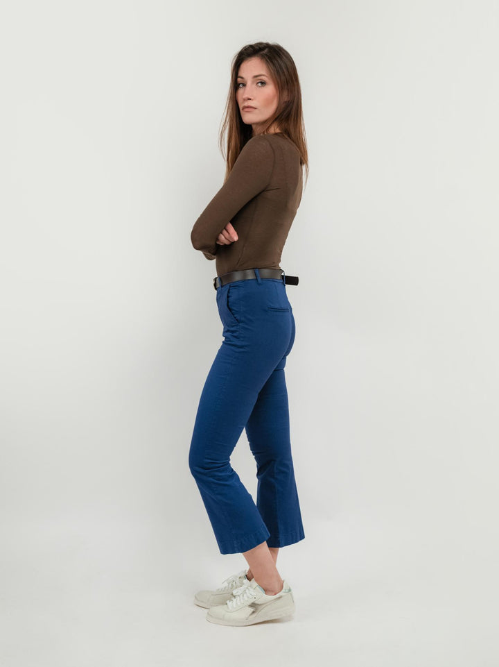 PANTALONE A TROMBETTA IN COTONE BLUETTE