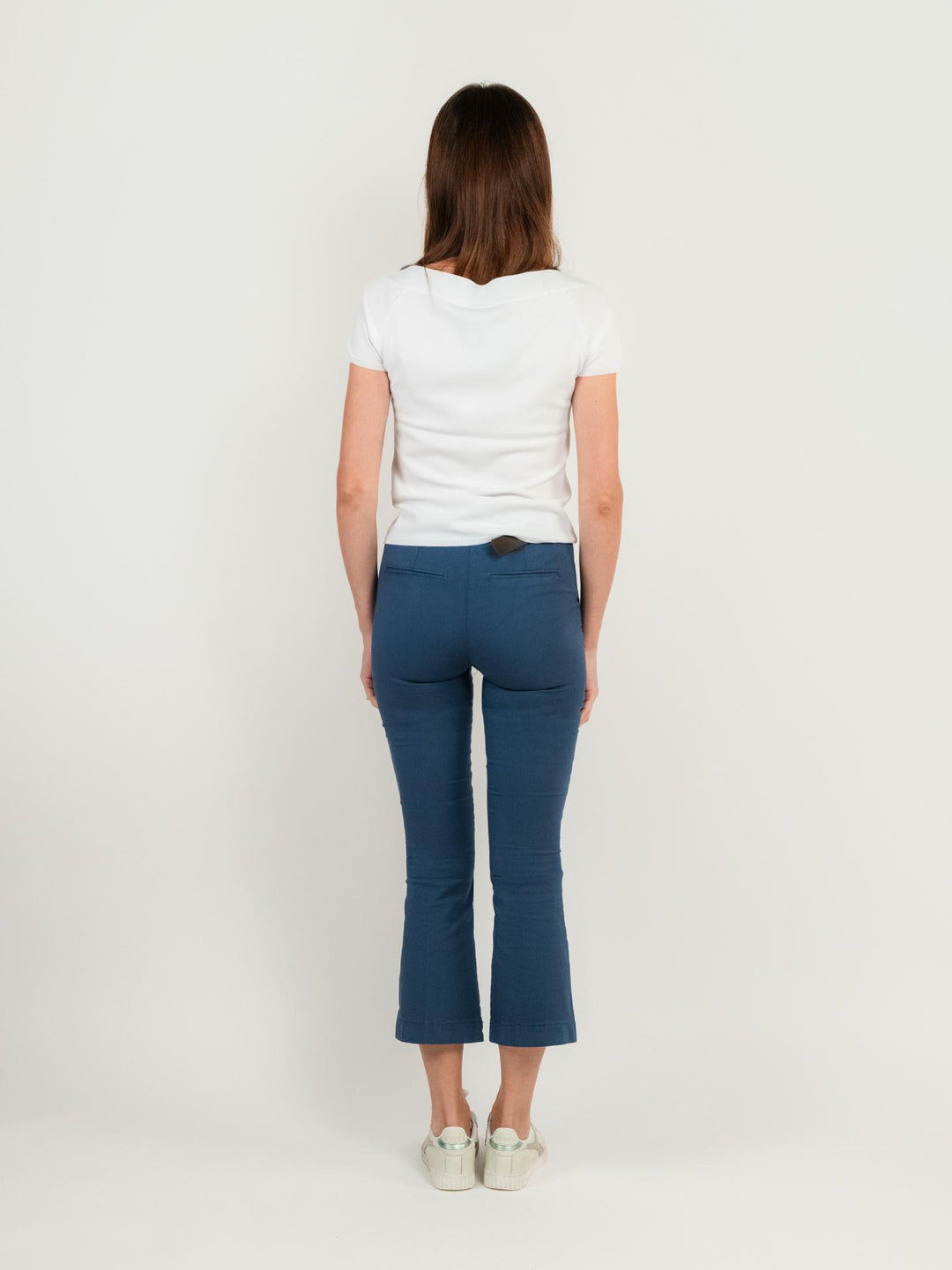 PANTALONE A TROMBETTA IN COTONE BLU
