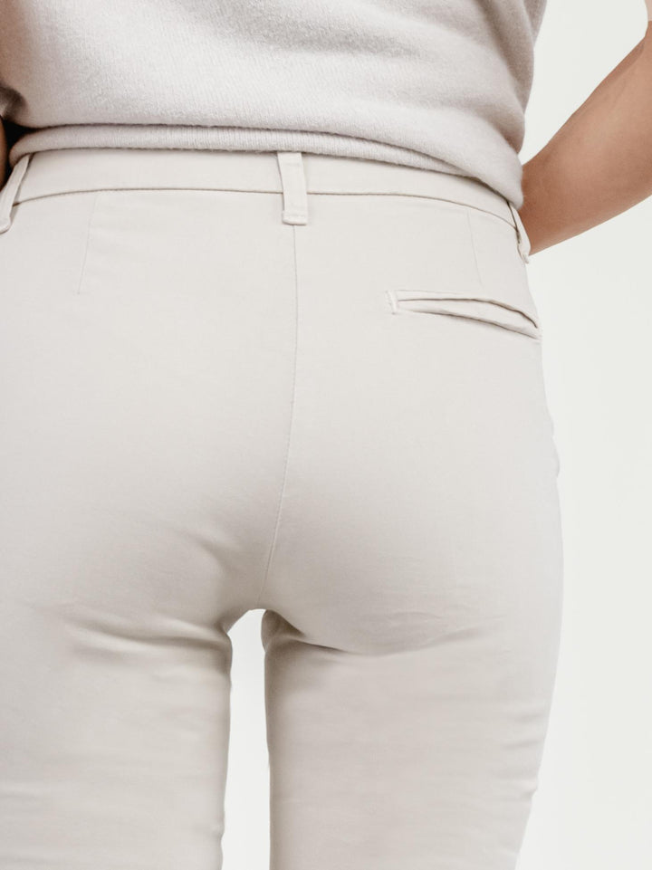 PANTALONE A ZAMPA IN COTONE BEIGE