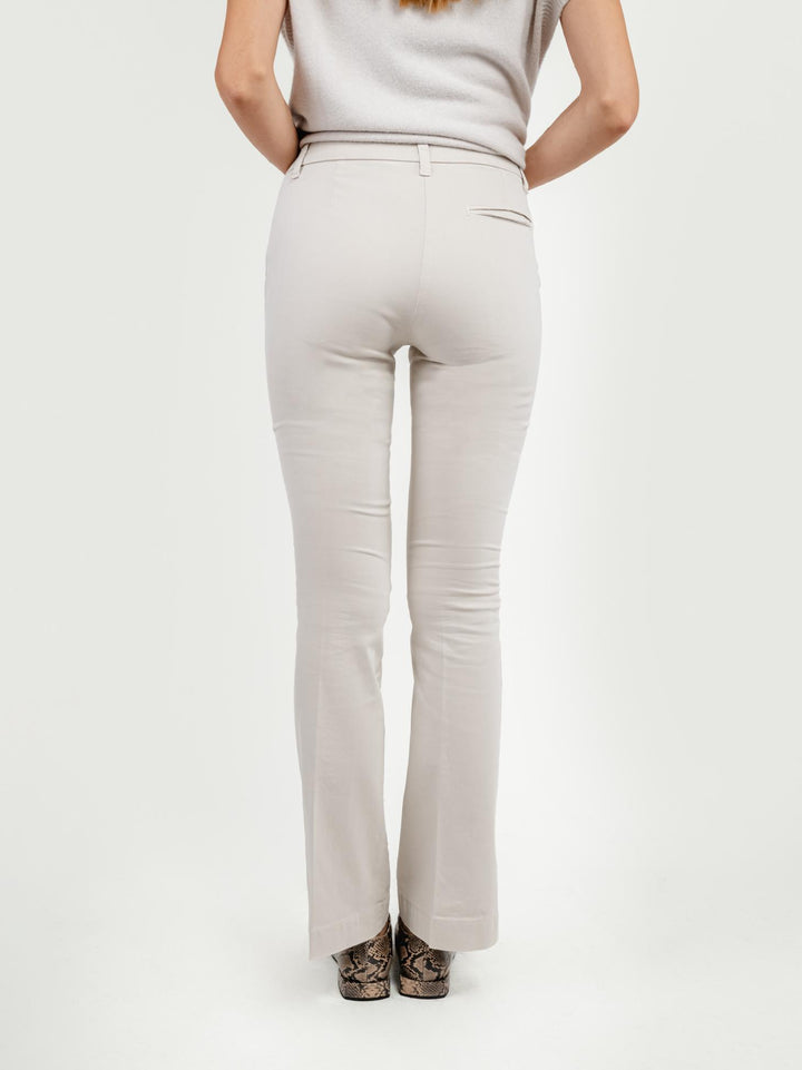 PANTALONE A ZAMPA IN COTONE BEIGE