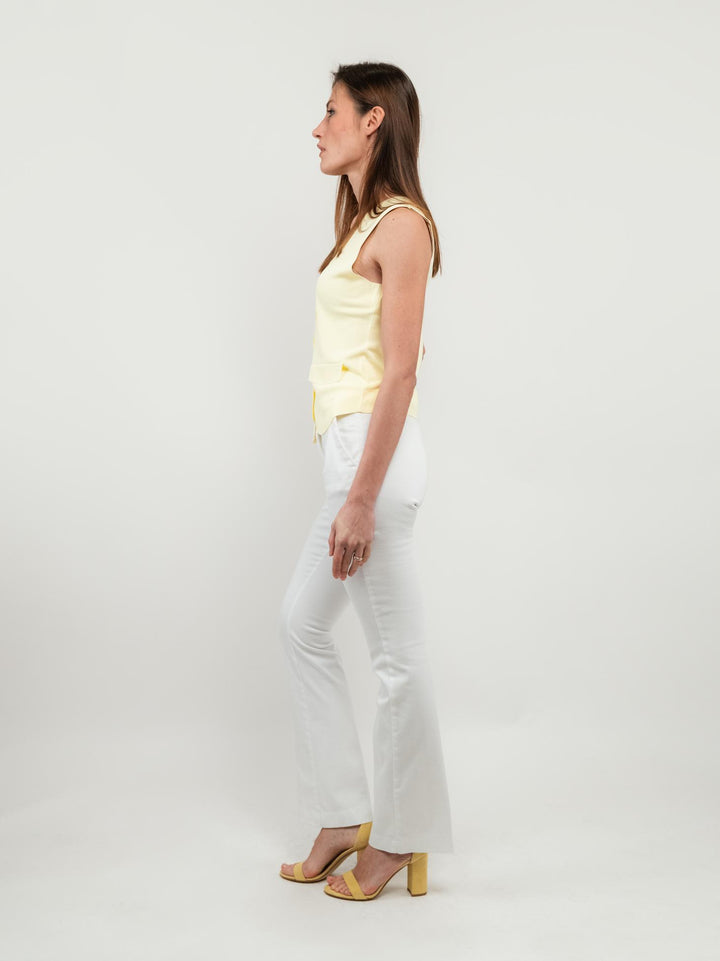 PANTALONE A ZAMPA IN COTONE BIANCO