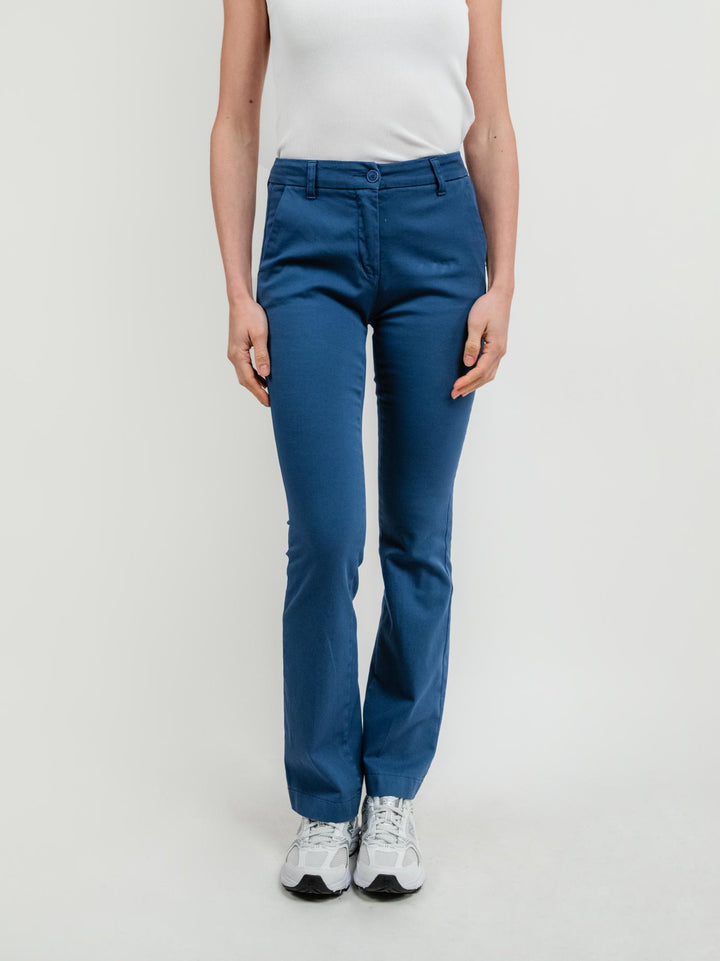 PANTALONE A ZAMPA IN COTONE BLUETTE