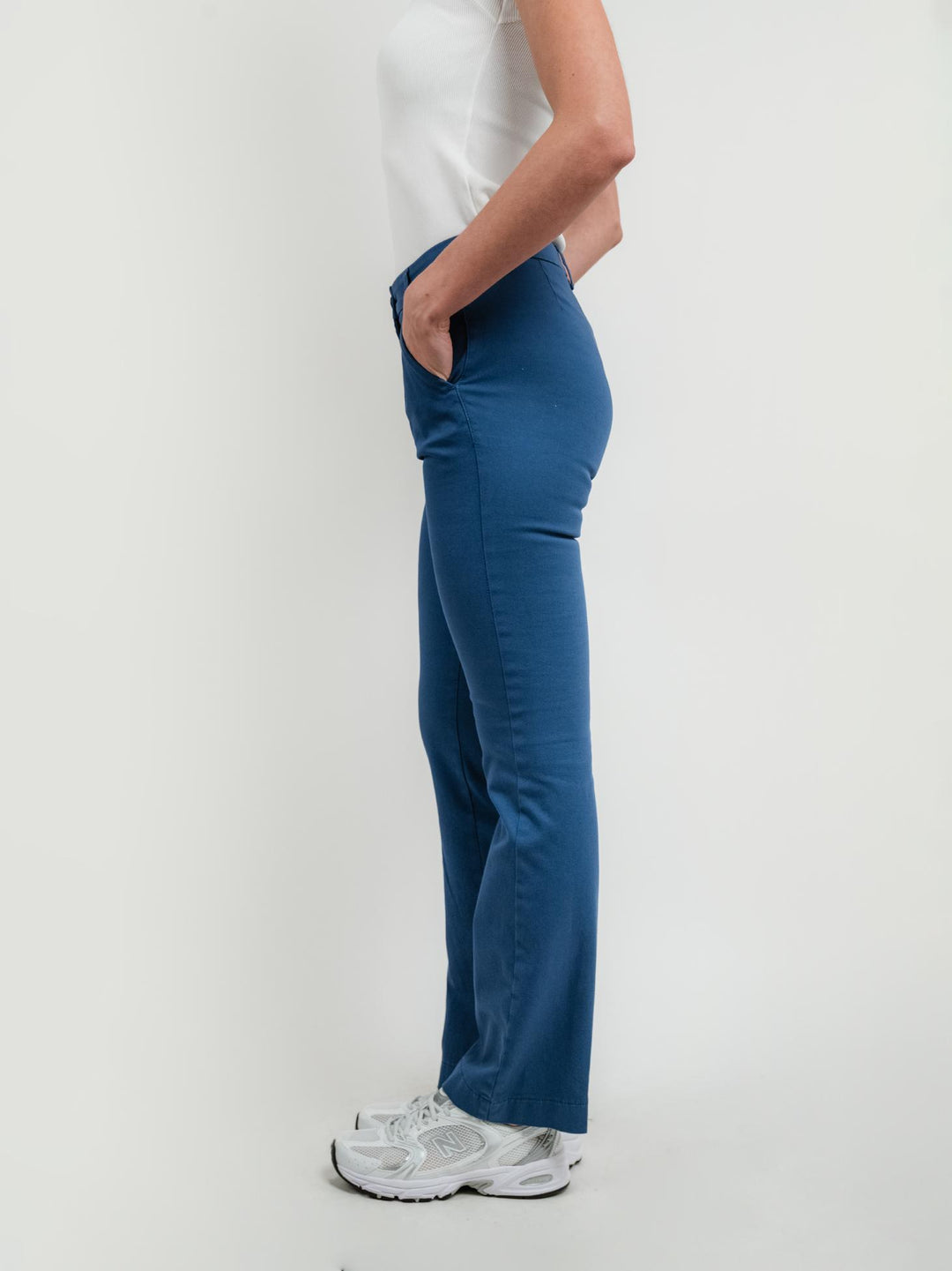 PANTALONE A ZAMPA IN COTONE BLUETTE