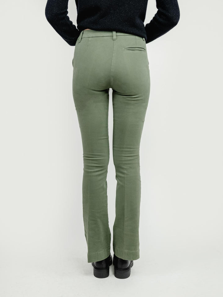 PANTALONE A ZAMPA IN COTONE SALVIA