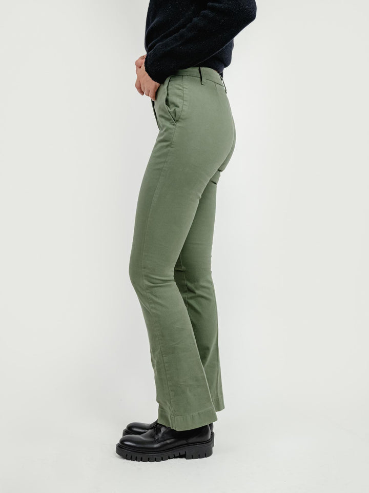 PANTALONE A ZAMPA IN COTONE SALVIA