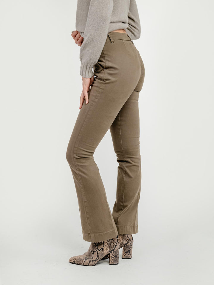 PANTALONE A ZAMPA IN COTONE TORTORA