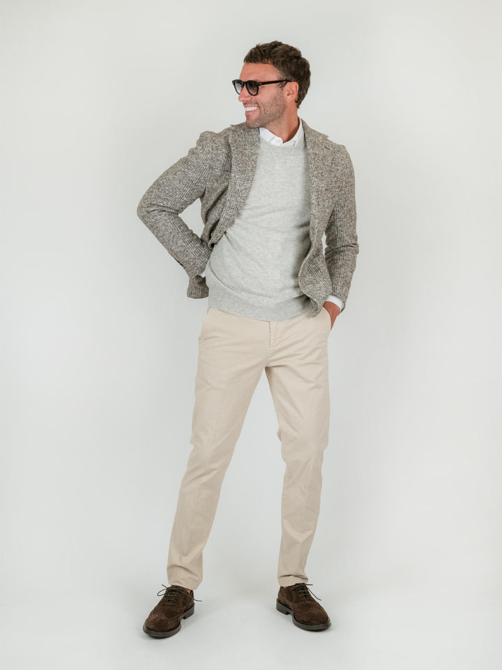 PANTALONE BEIGE CON TASCHE A FILO