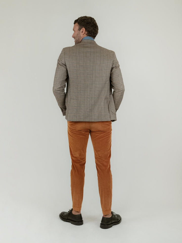 PANTALONE BROKER IN VELLUTO A COSTE ARANCIO