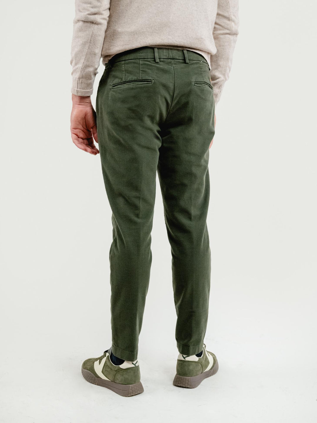 PANTALONE BROKER IN VELLUTO VERDE BOSCO
