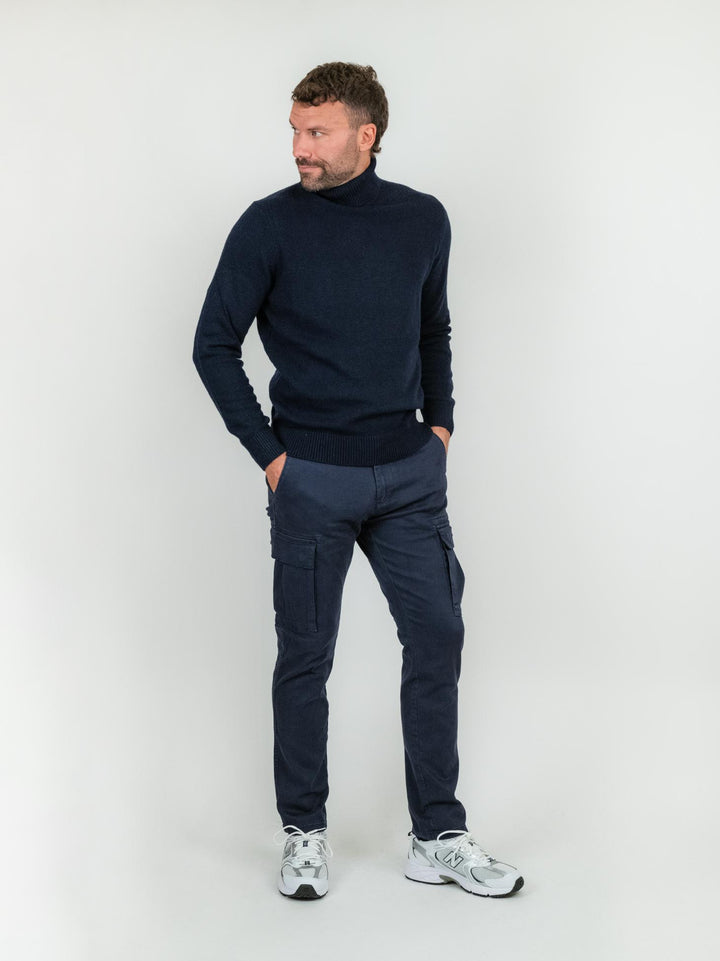 PANTALONE CARGO IN COTONE BLU